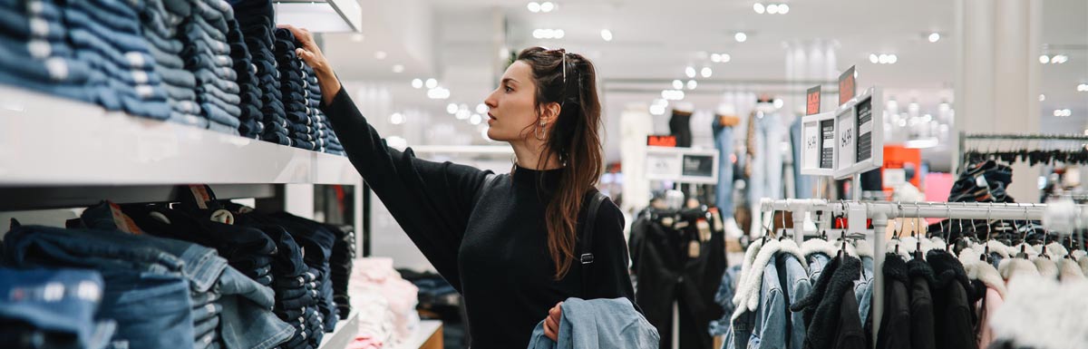 Woman buying clothes