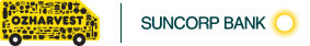 Oz Harvest and Suncorp Bank logos side by side