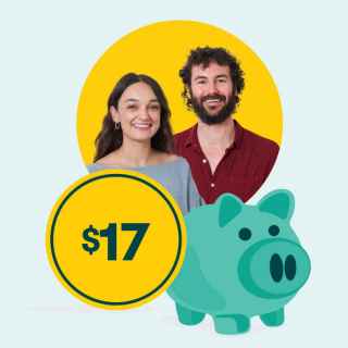 Portrait of Jono and Laura who saved $17 with the Food Savings Challenge