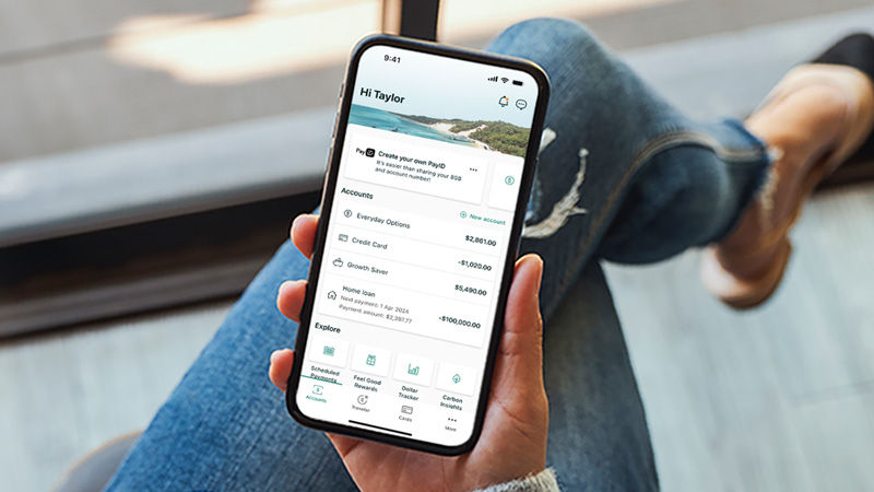 Suncorp Bank App Accounts screen