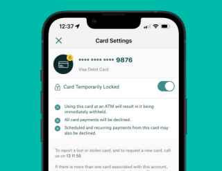 Suncorp Bank App Card Settings
