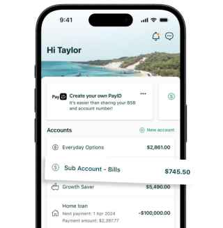 Suncorp Bank App sub accounts