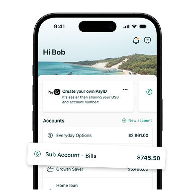 Suncorp Bank App sub accounts