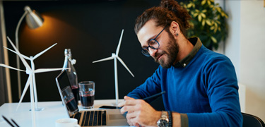 Man working on laptop