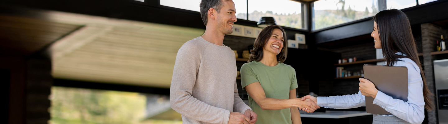 Couple meeting with a home loan expert