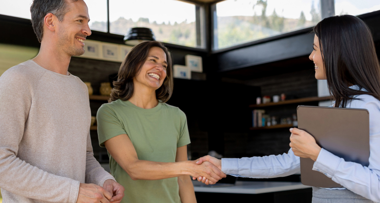 Couple meeting with a home loan expert