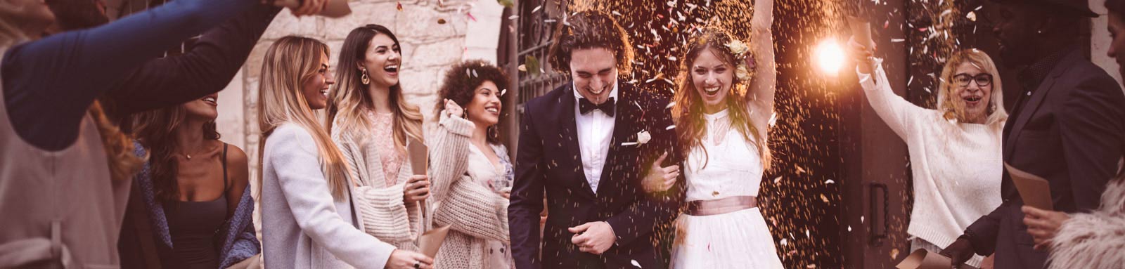 Couple getting married at a church