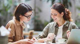 two girls in discussion 