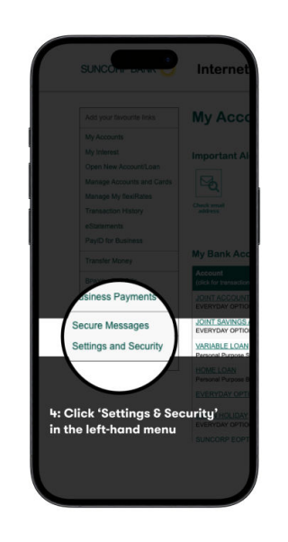 Suncorp Bank Secured App Daily Limits - Settings and Security