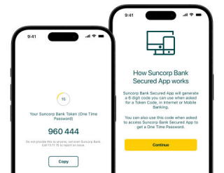 Suncorp Bank Secured App &amp; Security Token Codes