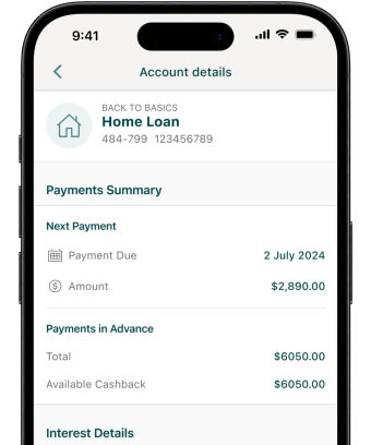 Suncorp Bank App Home Loan Accounts screen