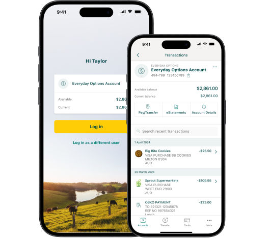 Suncorp Bank App Balance Transaction screen