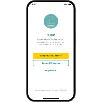 Suncorp Bank Secured App Face ID screen