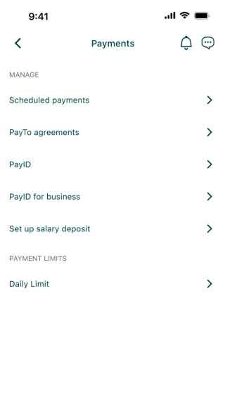 Suncorp Bank App creating a PayID for a personal account