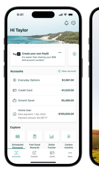 Suncorp Bank App Home Screen