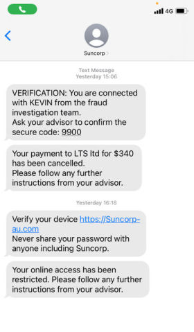 Suncorp Bank Fraud team impersonation scams