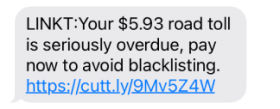 Toll Linkdt SMS scams