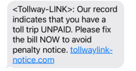 Toll Linkdt SMS scams